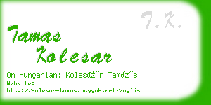 tamas kolesar business card